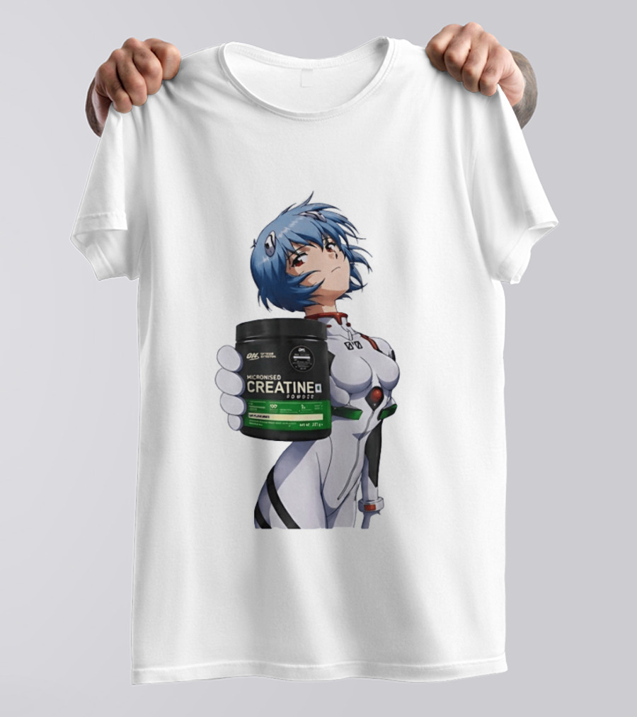 Rei Ayanami With Optimum Nutrition Creatine Supplement T-Shirt
