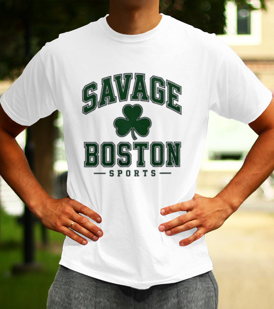 Savage Boston Sports Shamrock Bold Green T-Shirt