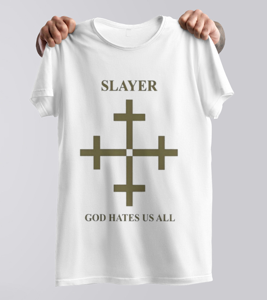 Slayer God Hates Us All Cross Symbol Thrash Metal T-Shirt