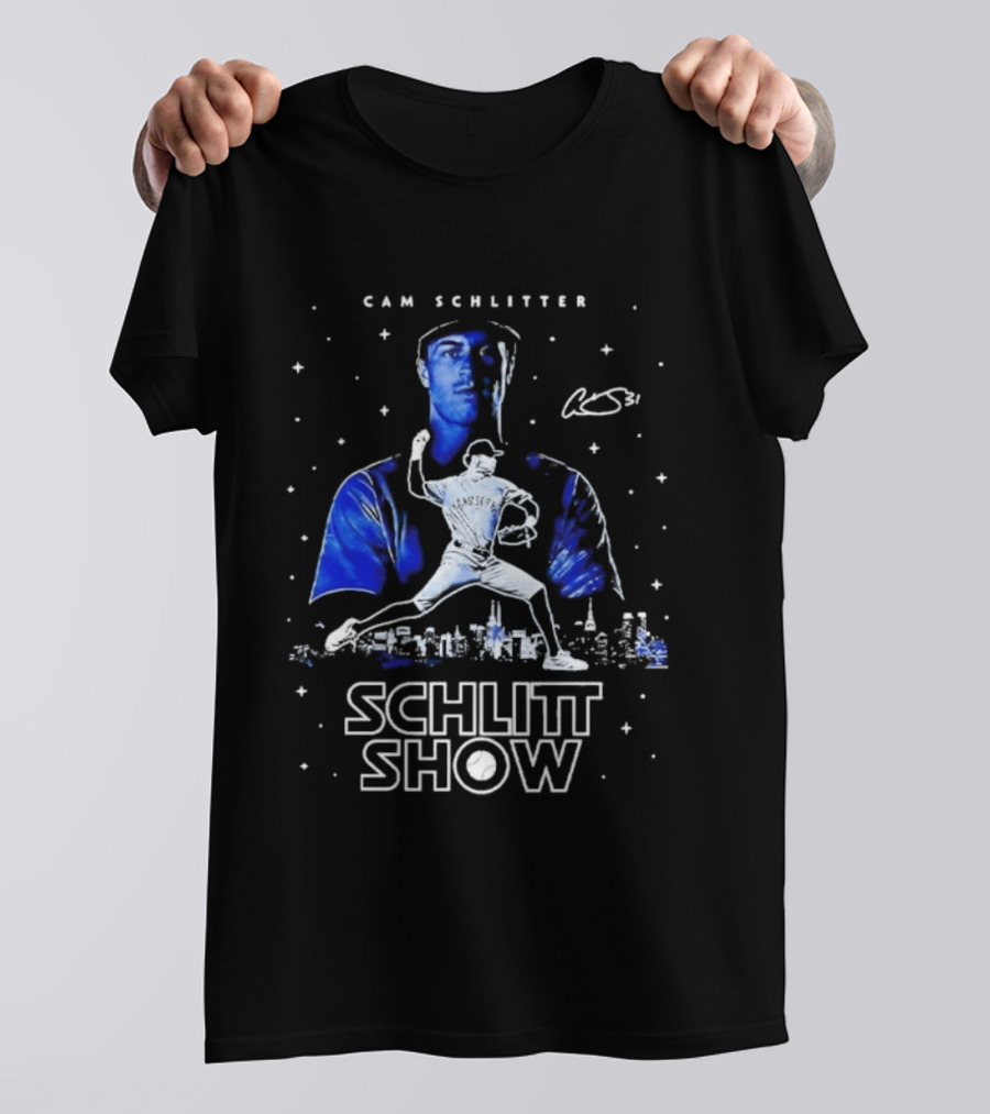 Cam Schlittler Schlitt Show Baseball Pitcher Starry Blue T-Shirt
