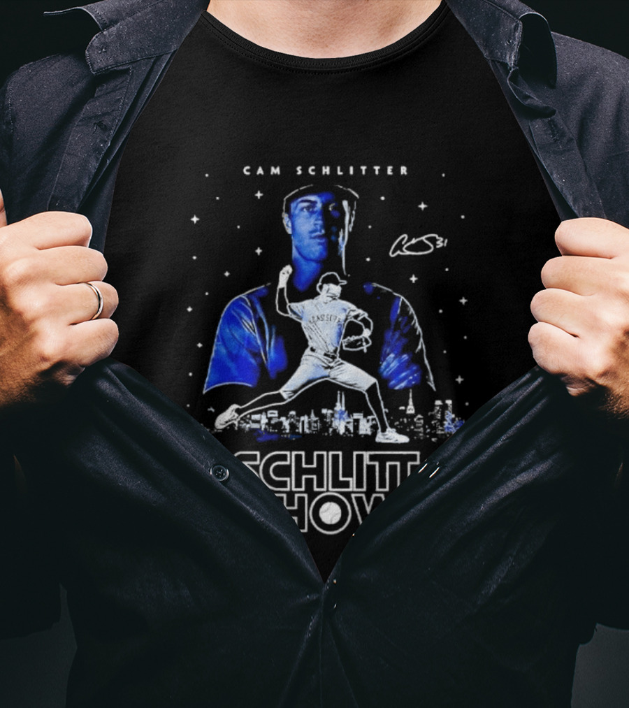 Cam Schlittler Schlitt Show Baseball Pitcher Starry Blue T-Shirt