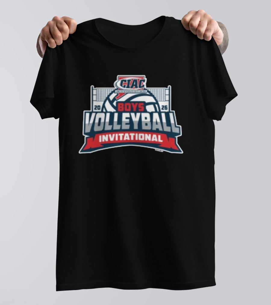 CIAC Boys Volleyball Invitational 2026 Event Logo With Net And Ball T-Shirt