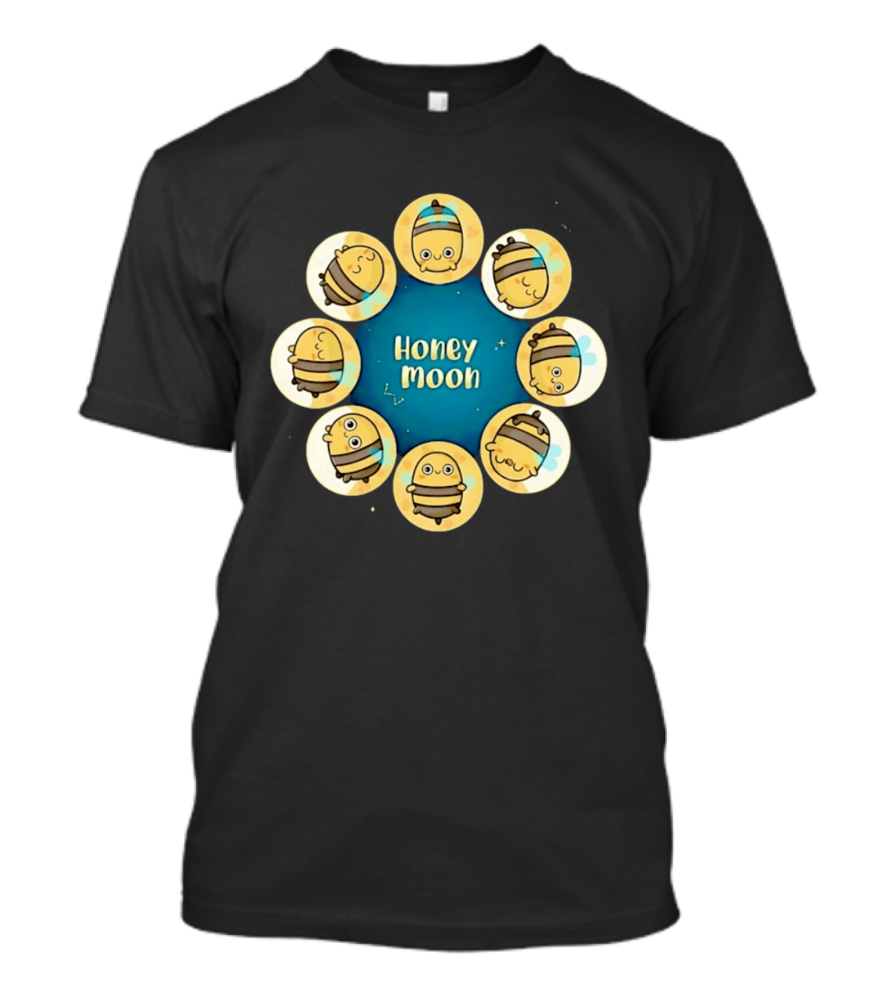 Honey Moon Bee Phases Astronomical Nature Cycle T-Shirt