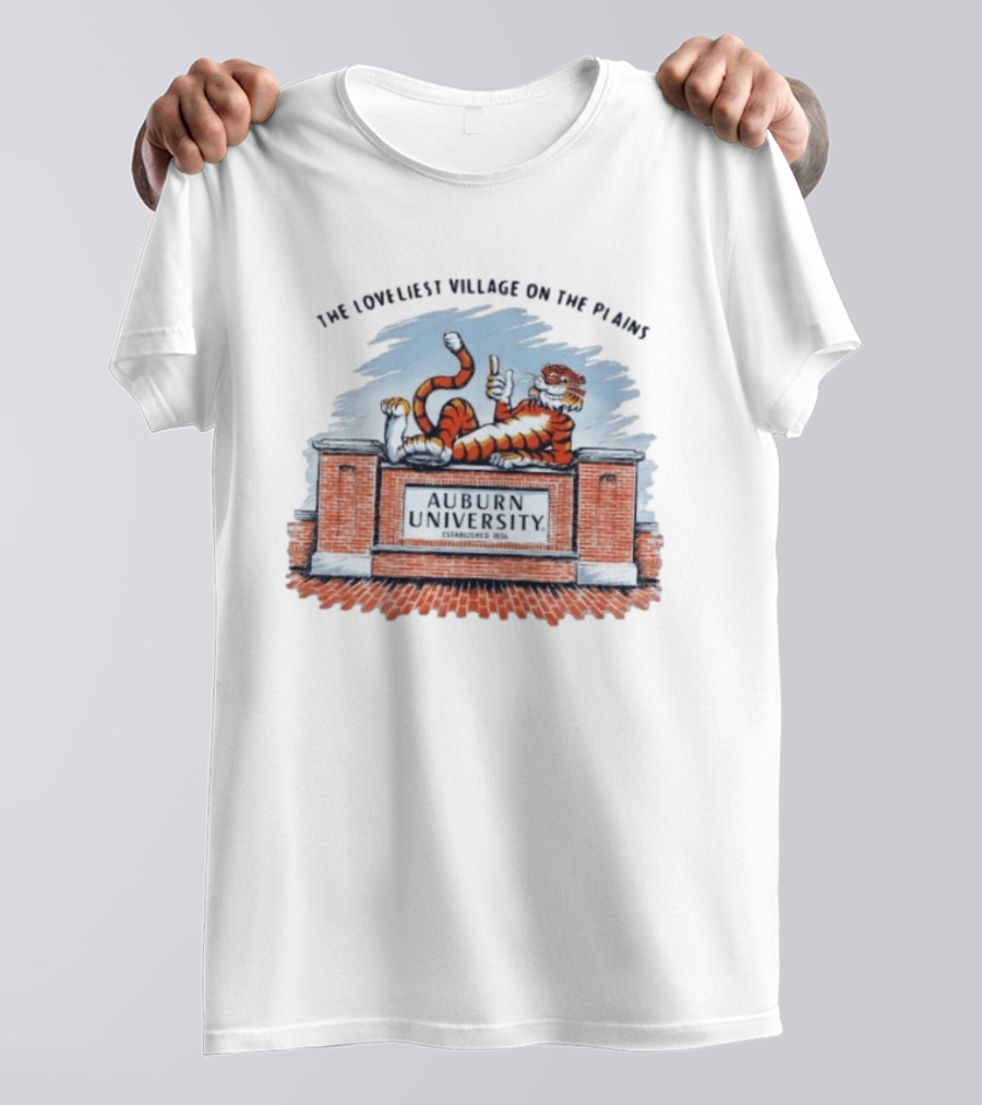 Auburn University Established 1856 The Loveliest Village On The Plains Tiger T-Shirt