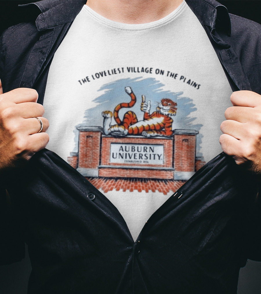 Auburn University Established 1856 The Loveliest Village On The Plains Tiger T-Shirt