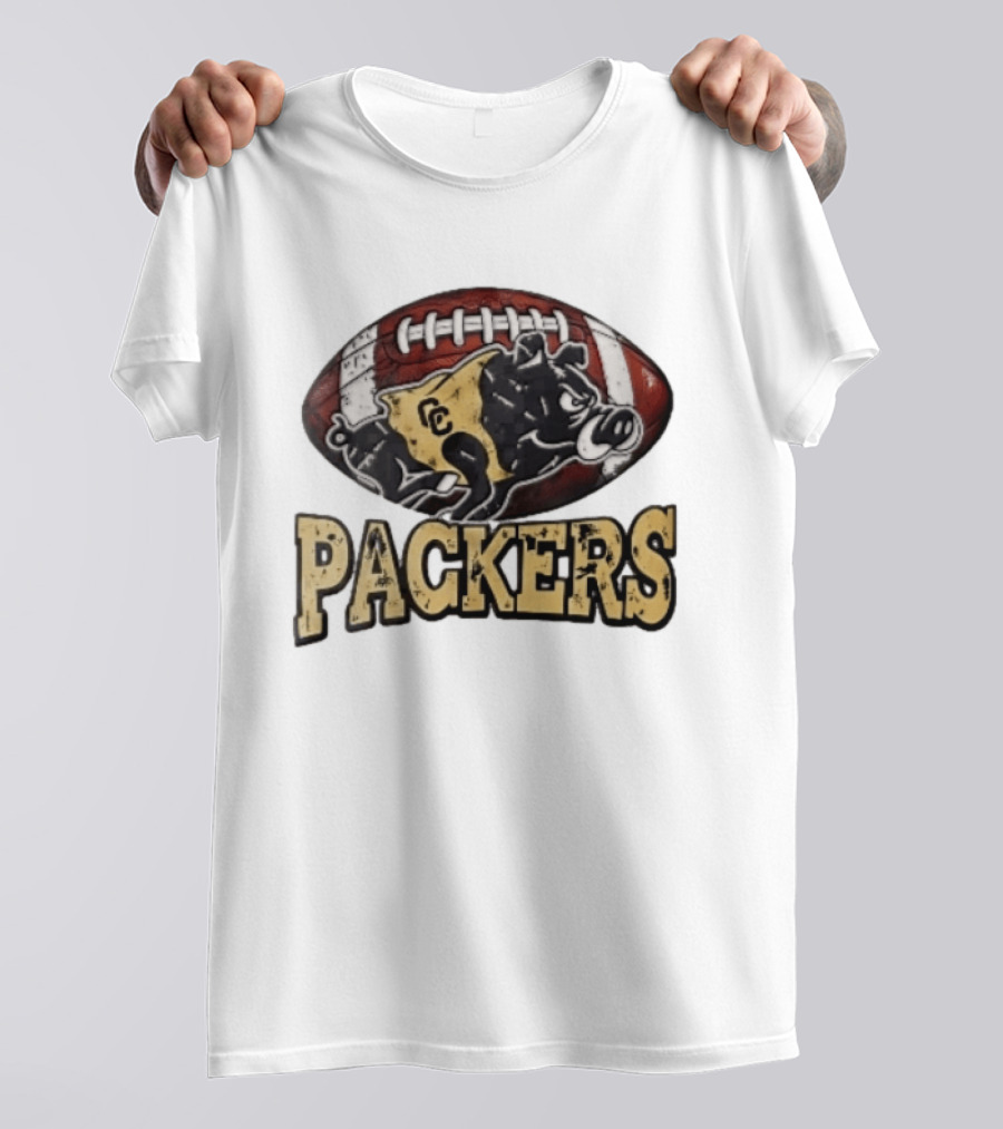 Colquitt County Packers Vintage Style Cartoon Boar Football T-Shirt