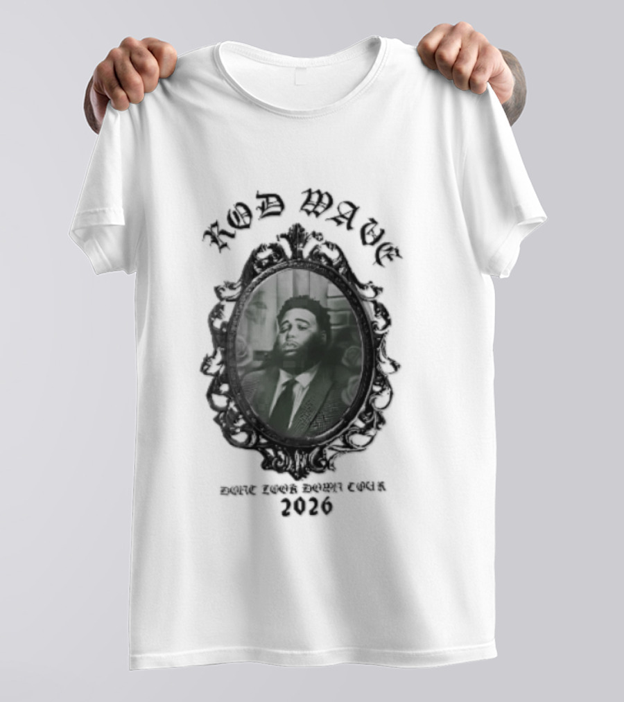 Rod Wave Dont Look Down Tour 2026 Green Tint Ornate Silver Frame T-Shirt