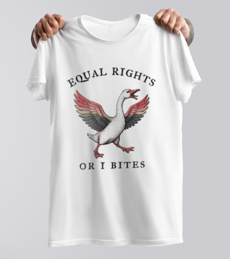 Equal Rights Or I Bites Rainbow Wings Angry Goose T-Shirt