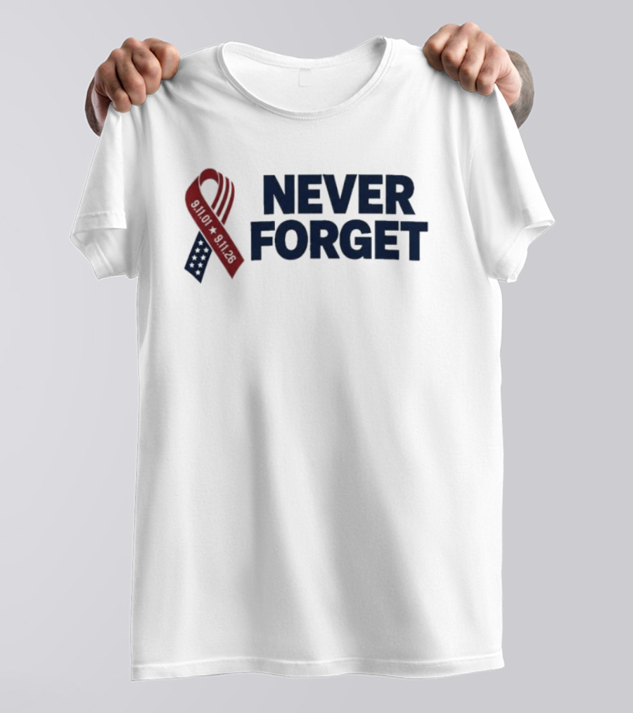 Jim Harbaugh Never Forget 911 Memorial Ribbon T-Shirt
