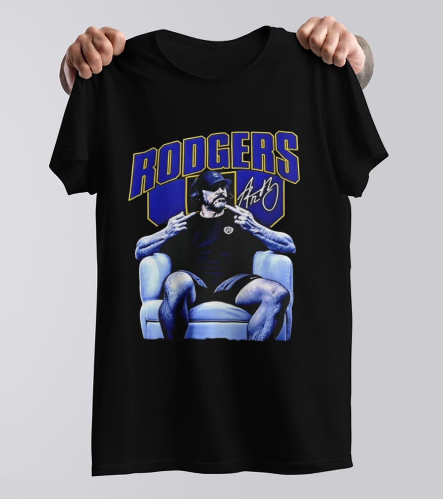 Rodgers Aaron Rodgers Signed Pittsburgh Steelers Quarterback Icon Armchair T-Shirt