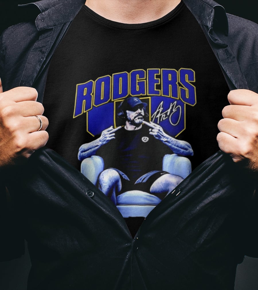 Rodgers Aaron Rodgers Signed Pittsburgh Steelers Quarterback Icon Armchair T-Shirt