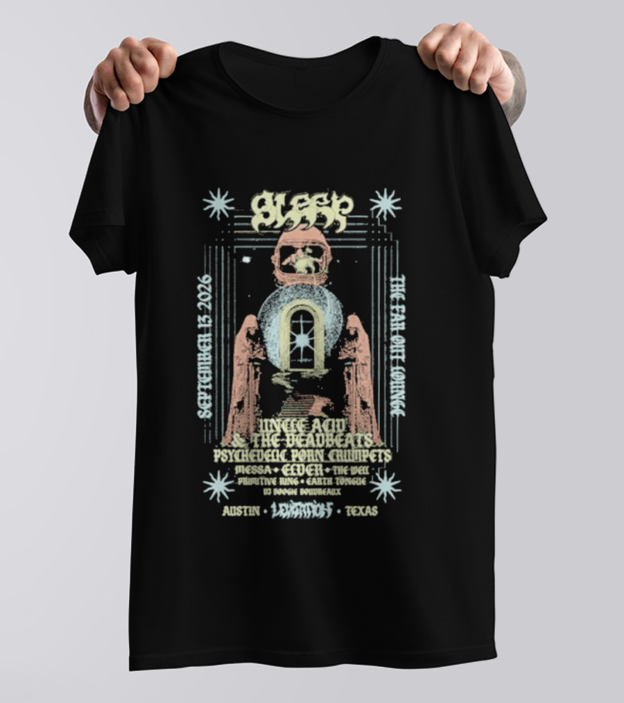 Sleep Levitation Festival 2026 Austin Texas September 13 Archway Skull T-Shirt
