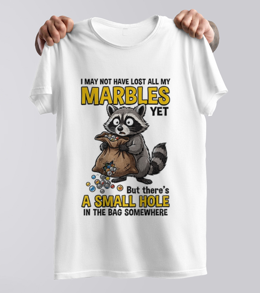 Raccoon I May Not Have Lost All My Marbles Yet But There's A Small Hole In The Bag Somewhere T-Shirt