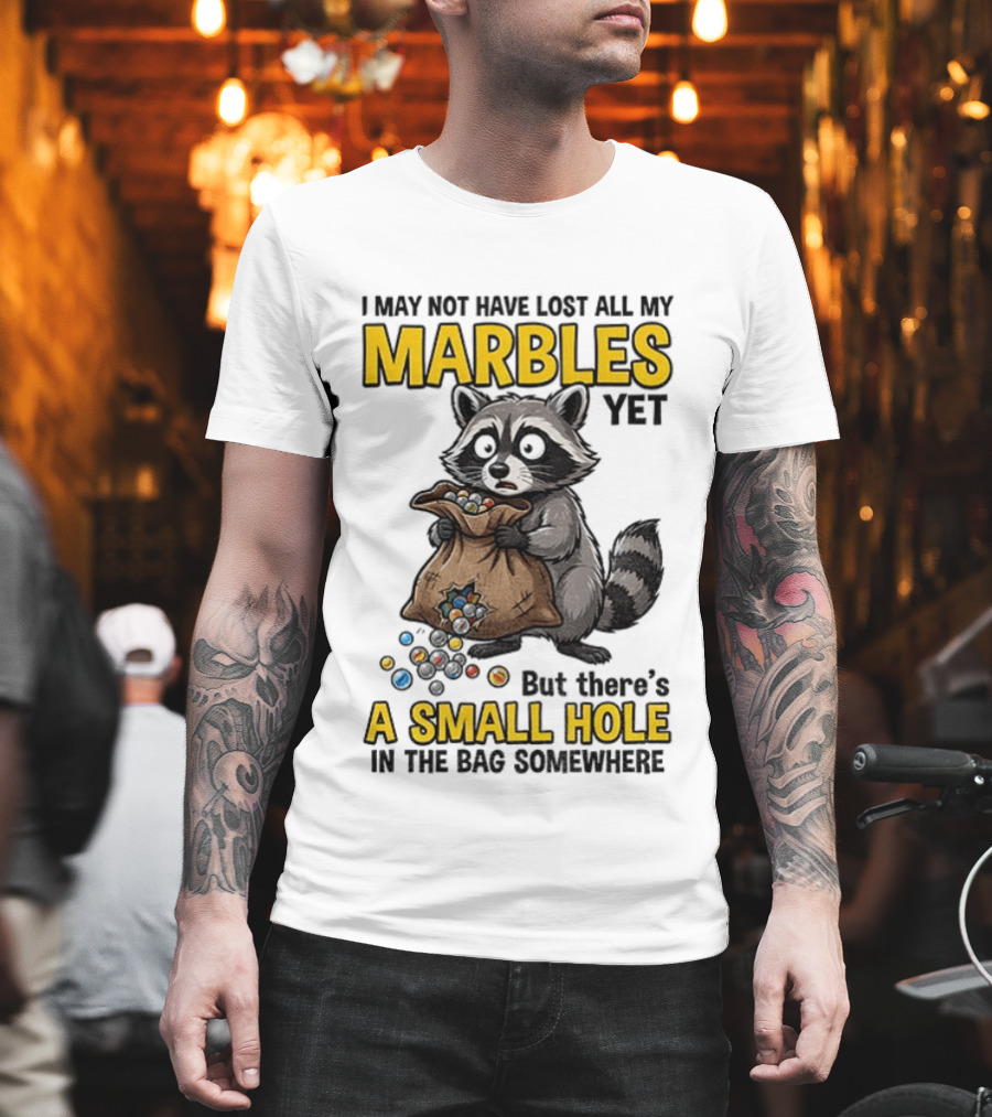 Raccoon I May Not Have Lost All My Marbles Yet But There's A Small Hole In The Bag Somewhere T-Shirt