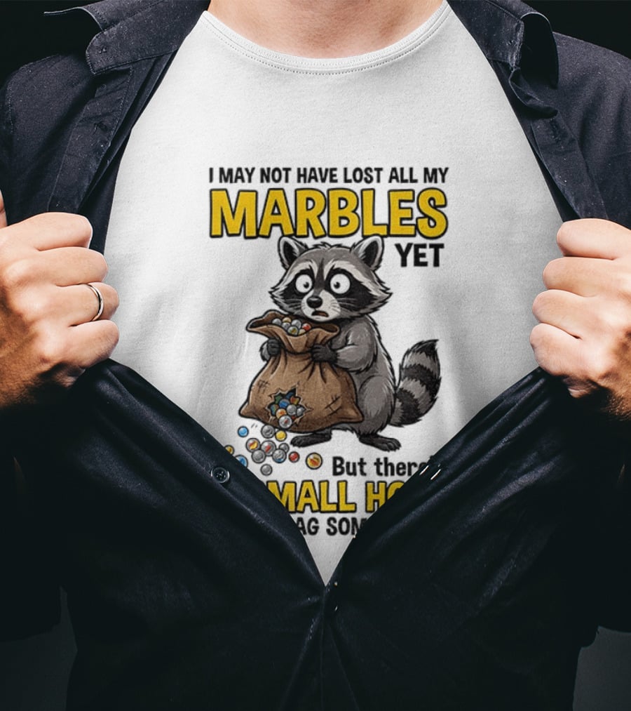 Raccoon I May Not Have Lost All My Marbles Yet But There's A Small Hole In The Bag Somewhere T-Shirt