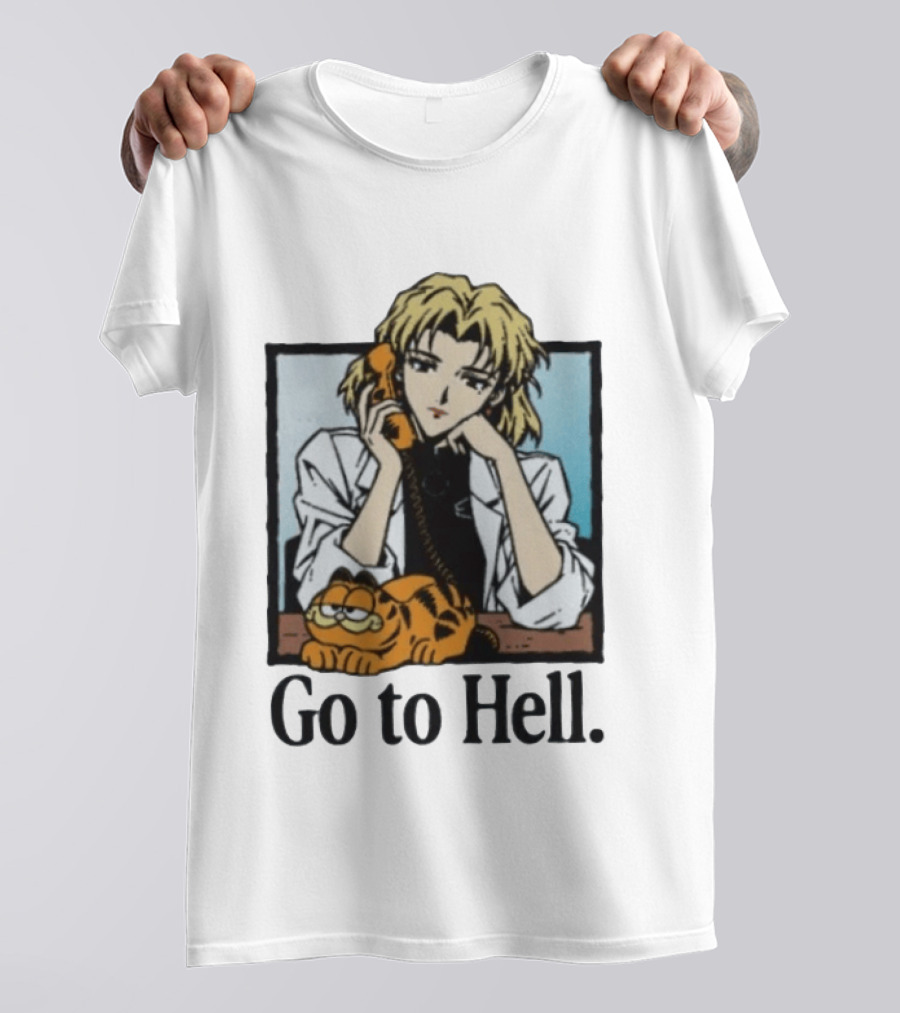 Ritsuko Evangelion Go To Hell Lasagna Cat Phone T-Shirt