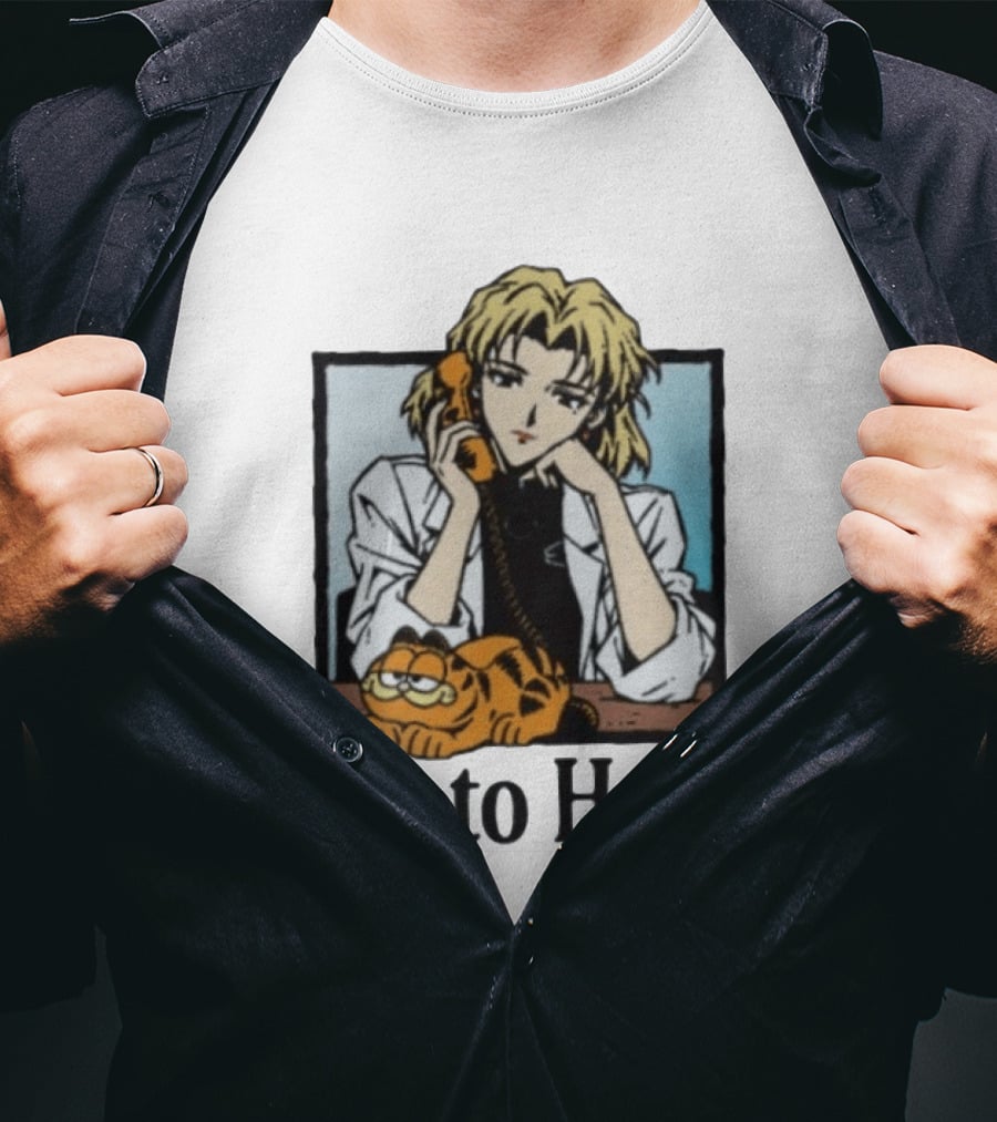 Ritsuko Evangelion Go To Hell Lasagna Cat Phone T-Shirt