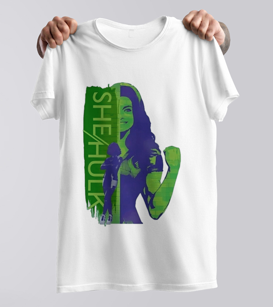 She Hulk Marvel Superhero Jennifer Walters Comic Style Heroic Pose T-Shirt