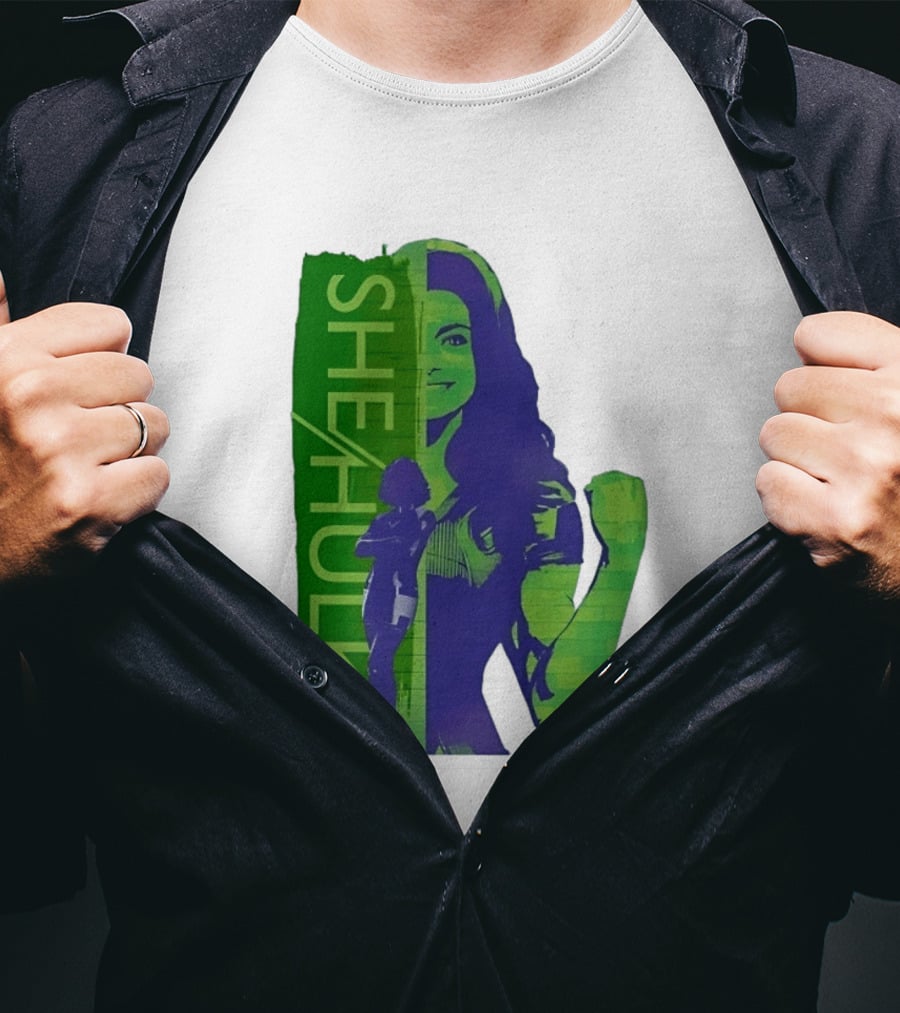 She Hulk Marvel Superhero Jennifer Walters Comic Style Heroic Pose T-Shirt