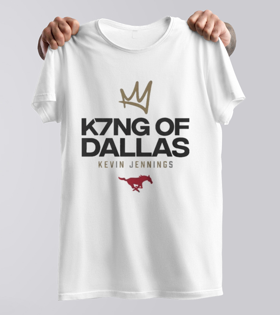 K7ng Of Dallas Kevin Jennings SMU Mustang Football T-Shirt