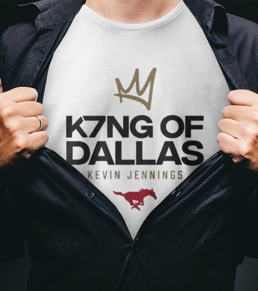 K7ng Of Dallas Kevin Jennings SMU Mustang Football T-Shirt