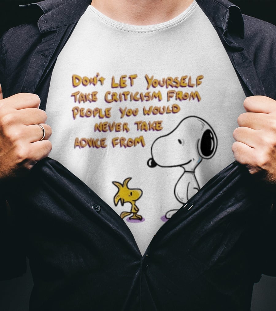 Snoopy Advice Criticism Peanuts Woodstock T-Shirt