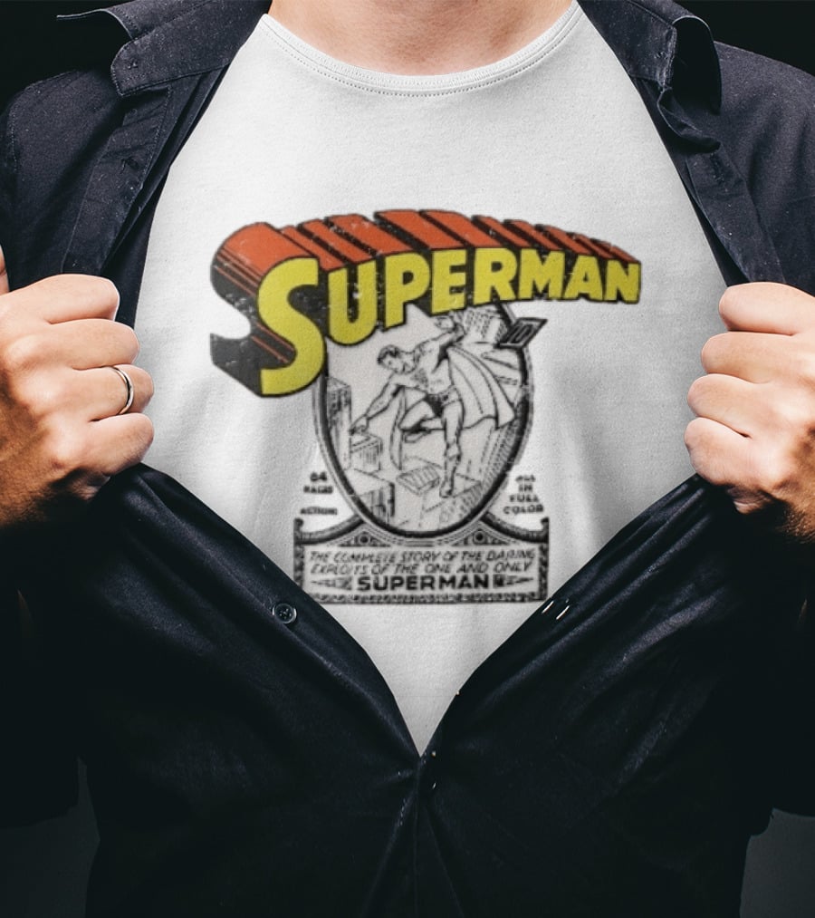 Superman The Complete Story Of The Daring Exploits Of The One And Only Comic Book Cover T-Shirt