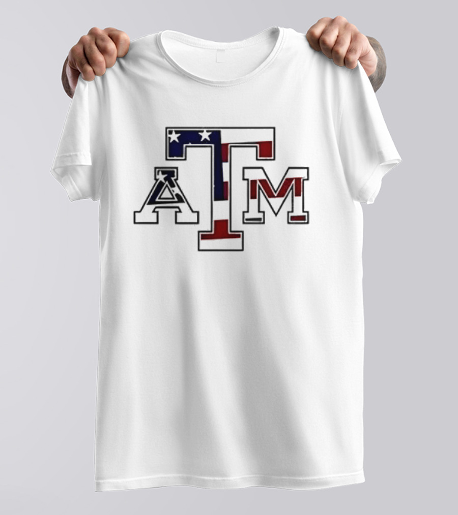 Texas A&M Football USA Flag Salute To Service T-Shirt