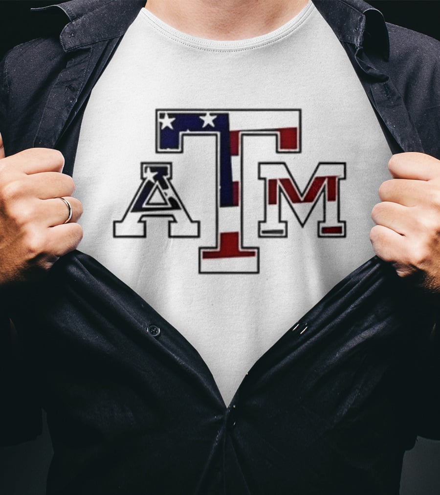 Texas A&M Football USA Flag Salute To Service T-Shirt