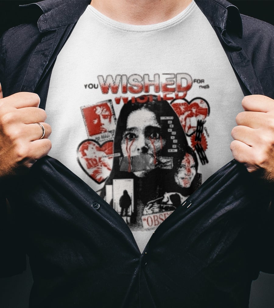 You Wished For This Obsession Nikki Halftone Gagged Woman Blood Tears Collage T-Shirt