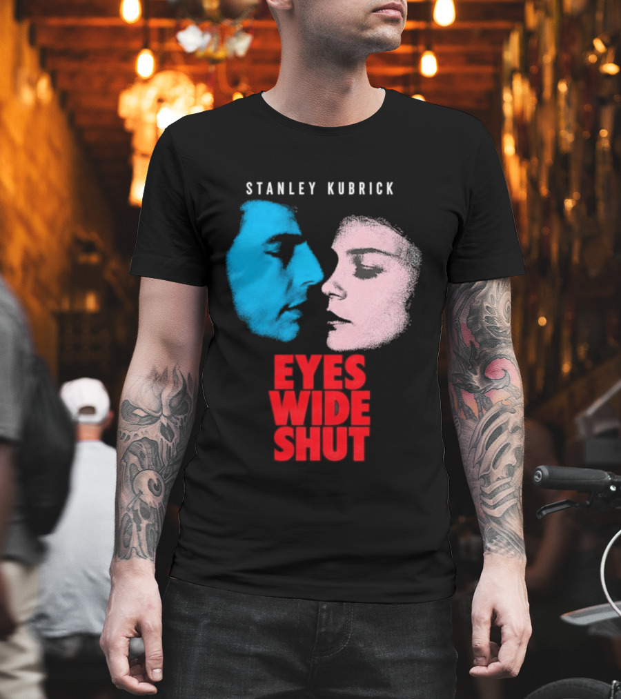 Stanley Kubrick Eyes Wide Shut Blue And Pink Faces T-Shirt
