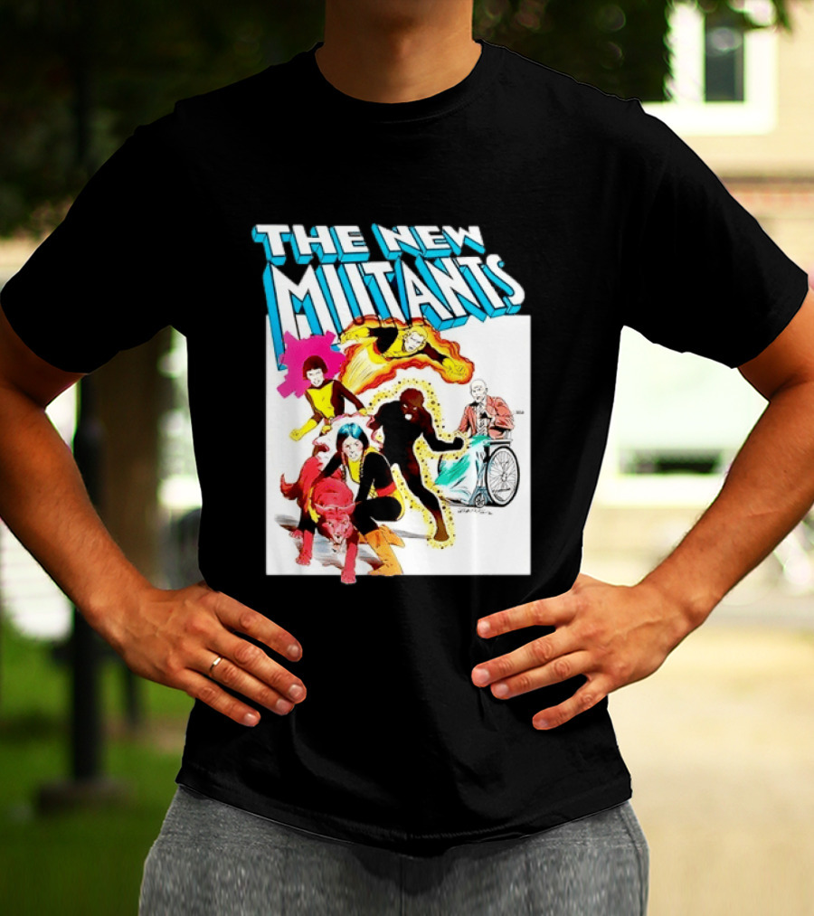 The New Mutants Marvel Comic Book Cover Featuring Iconic Characters T-Shirt
