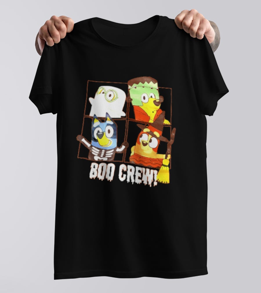 Boo Crew Bluey Halloween Ghost Frankenstein Witch Skeleton T-Shirt