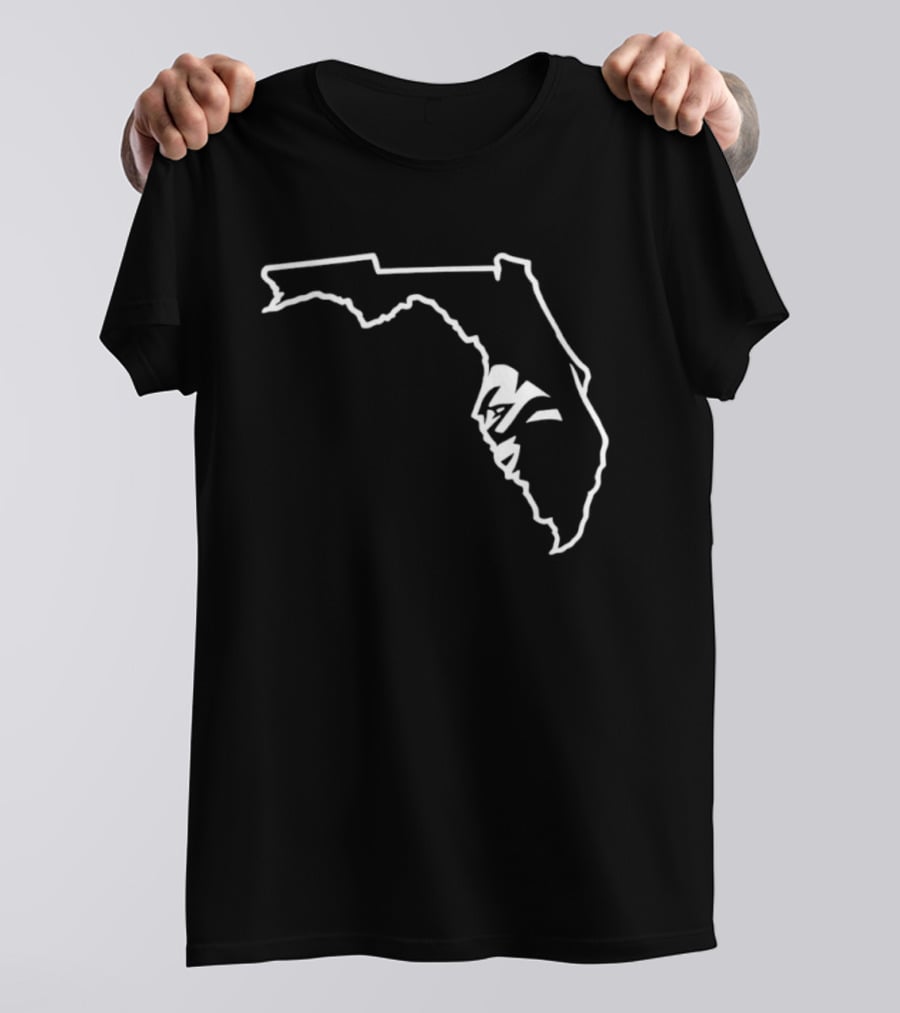Miami Florida State Seminoles Outline Map T-Shirt