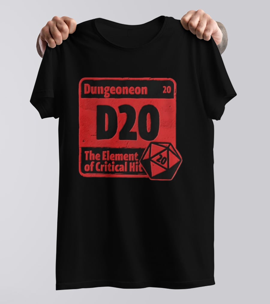 Dungeoneon D20 The Element Of Critical Hit Dice T-Shirt