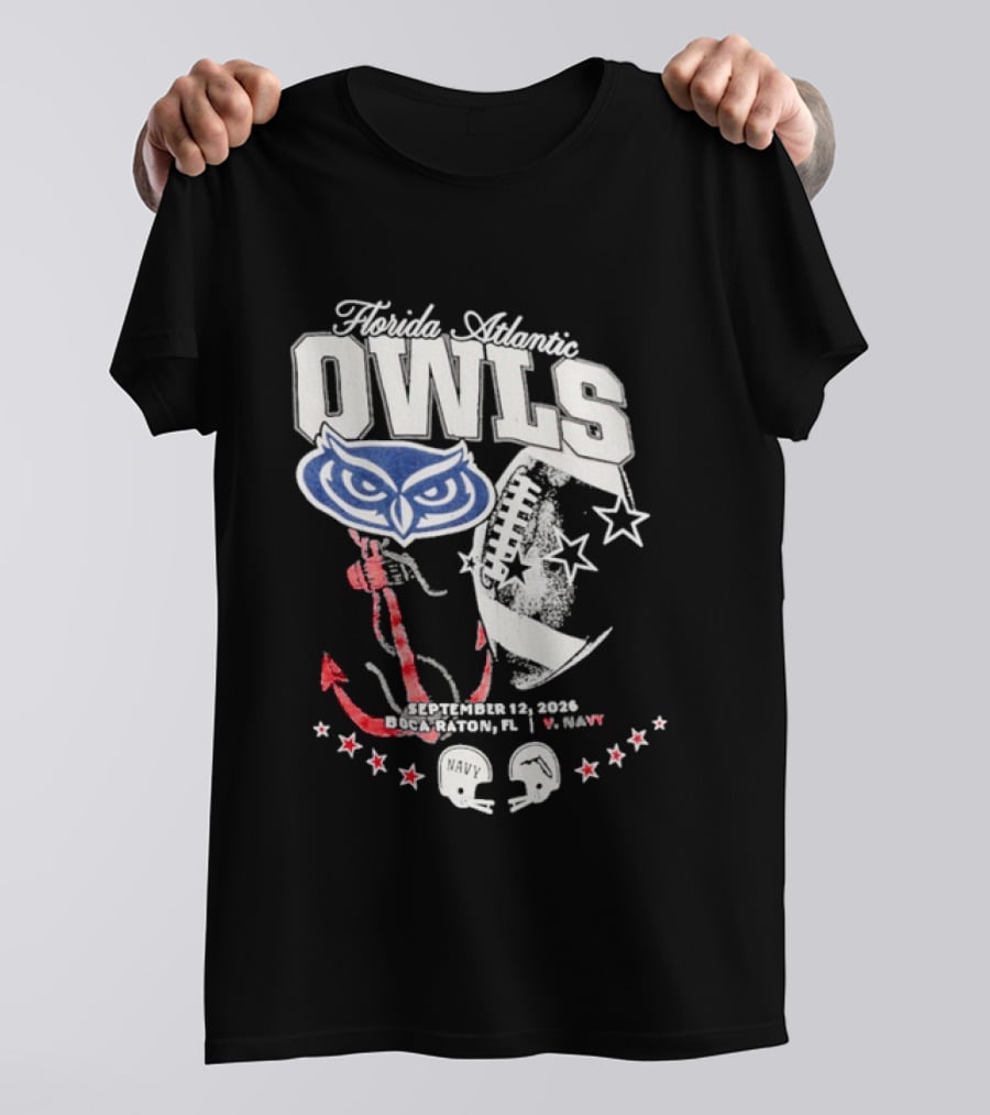 Florida Atlantic Owls September 12 2026 Boca Raton FL Vs Navy T-Shirt
