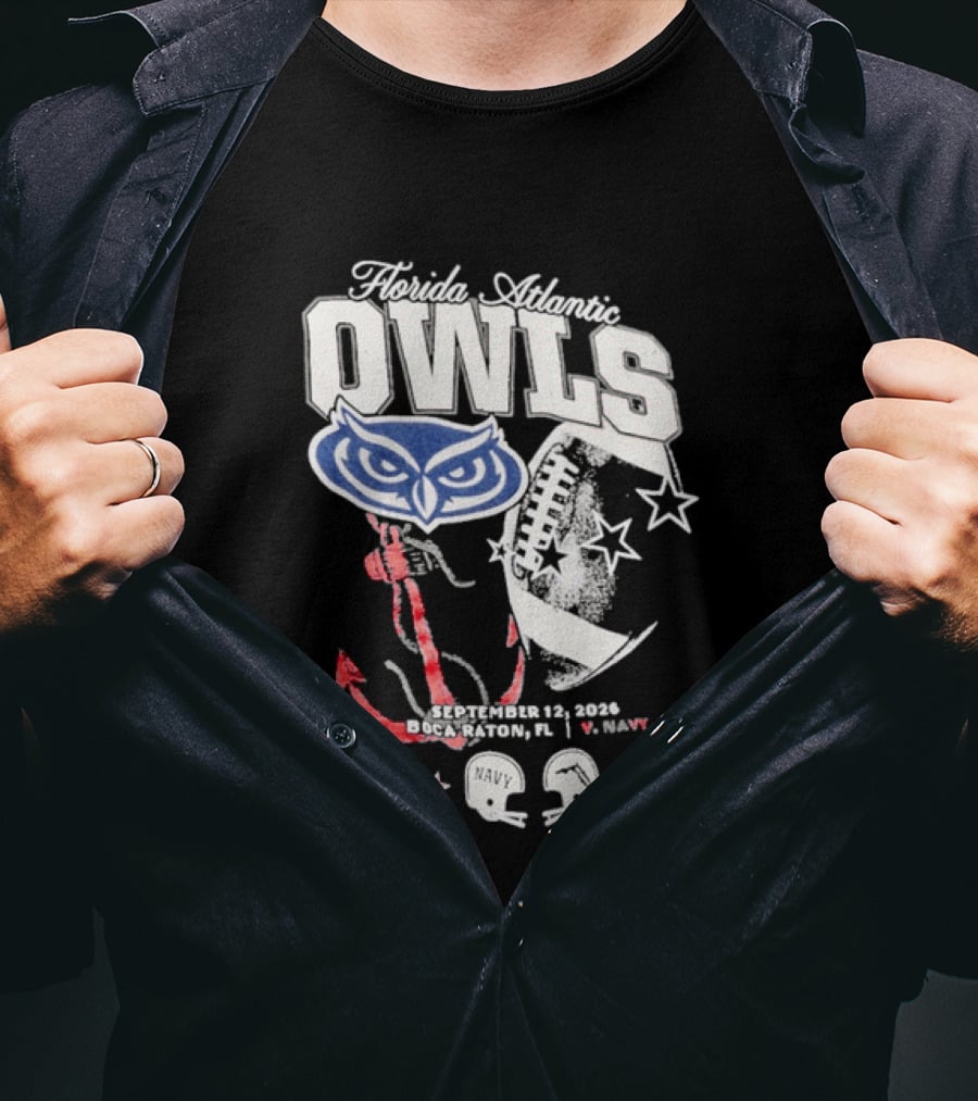 Florida Atlantic Owls September 12 2026 Boca Raton FL Vs Navy T-Shirt
