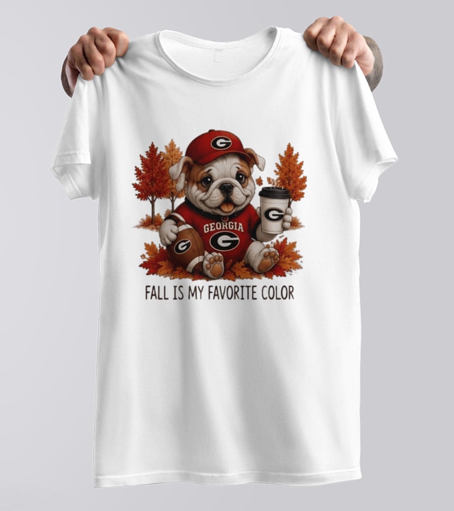 Georgia Bulldogs Fall Is My Favorite Color Football Bulldog Autumn T-Shirt