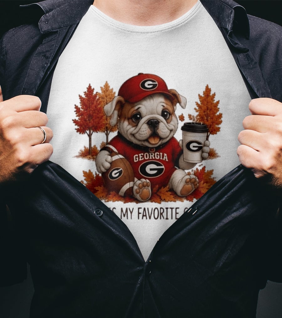 Georgia Bulldogs Fall Is My Favorite Color Football Bulldog Autumn T-Shirt