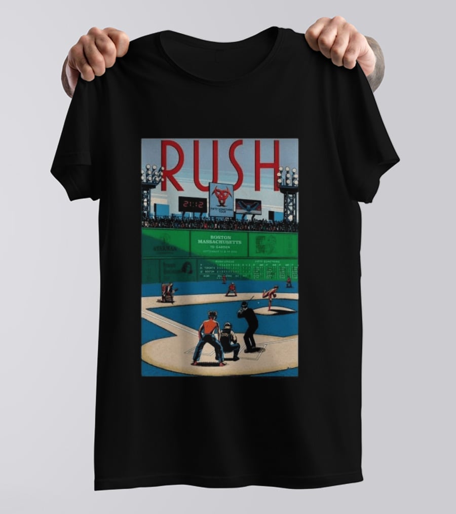 Boston Massachusetts Rush 2026 Concert Sep 12 & 14 TD Garden Baseball T-Shirt