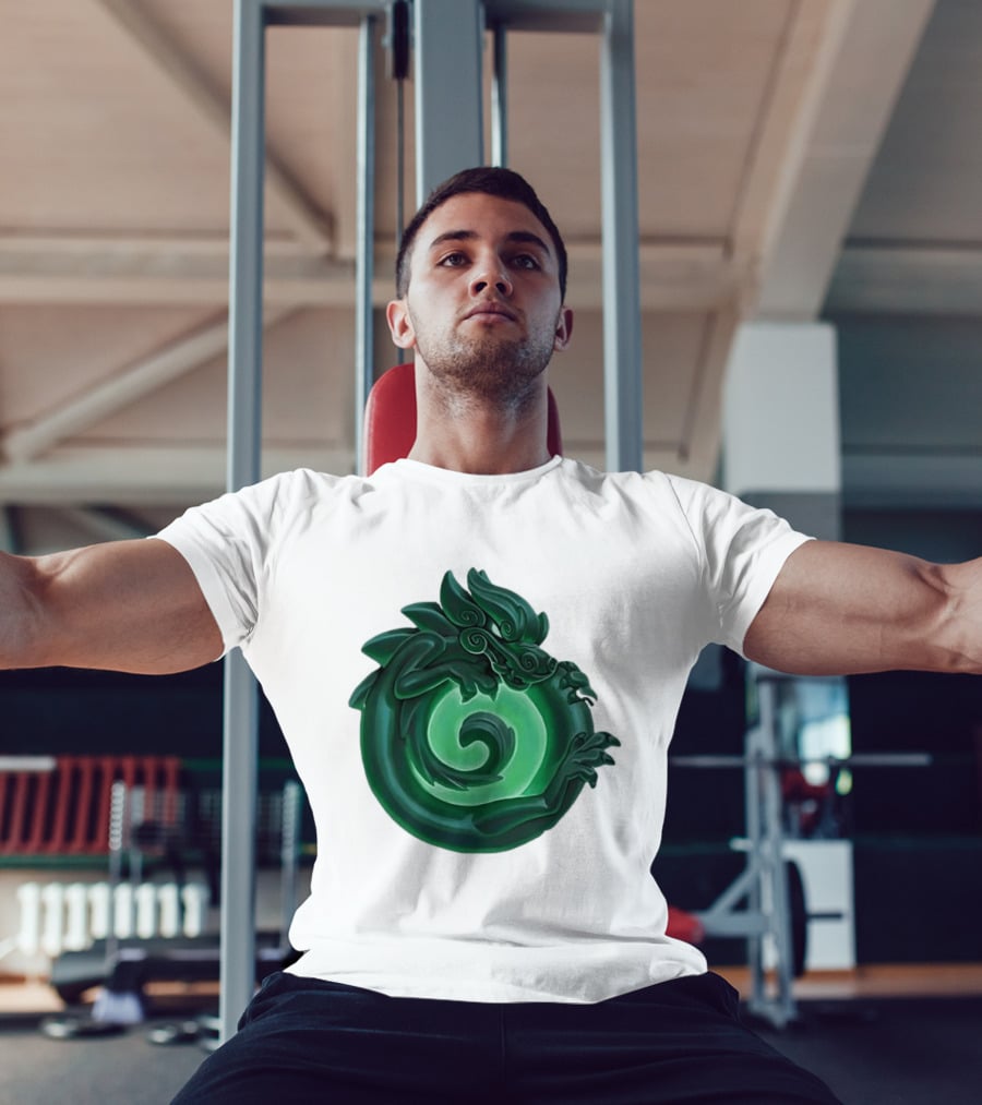 Green Jade Dragon Ouroboros Mythology Symbolic T-Shirt