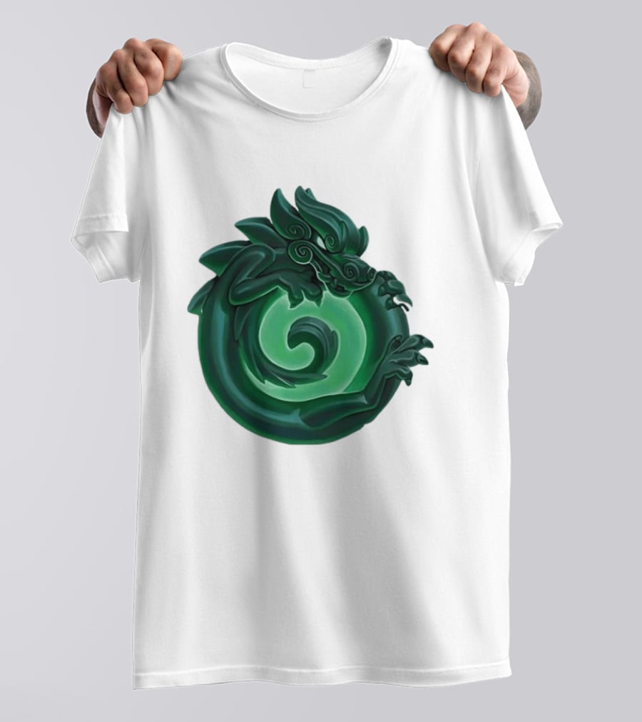 Green Jade Dragon Ouroboros Mythology Symbolic T-Shirt