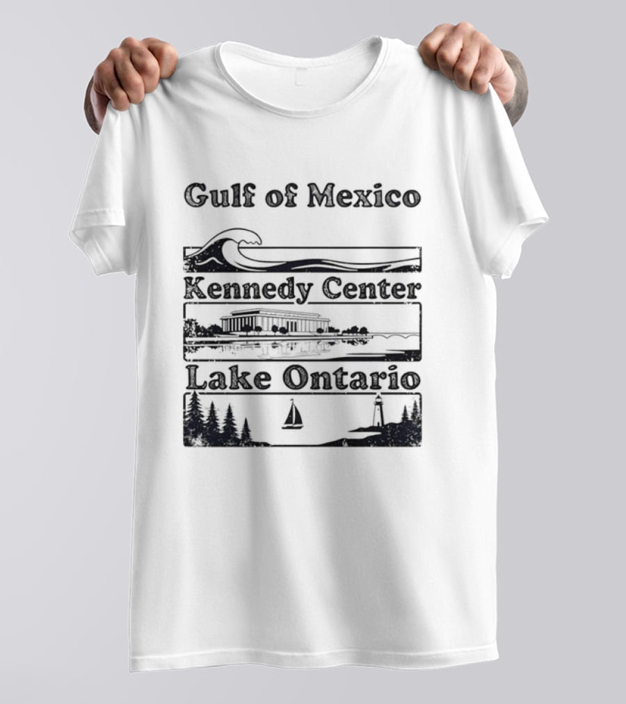 Gulf Of Mexico Wave Kennedy Center Building Lake Ontario Sailboat Scene T-Shirt