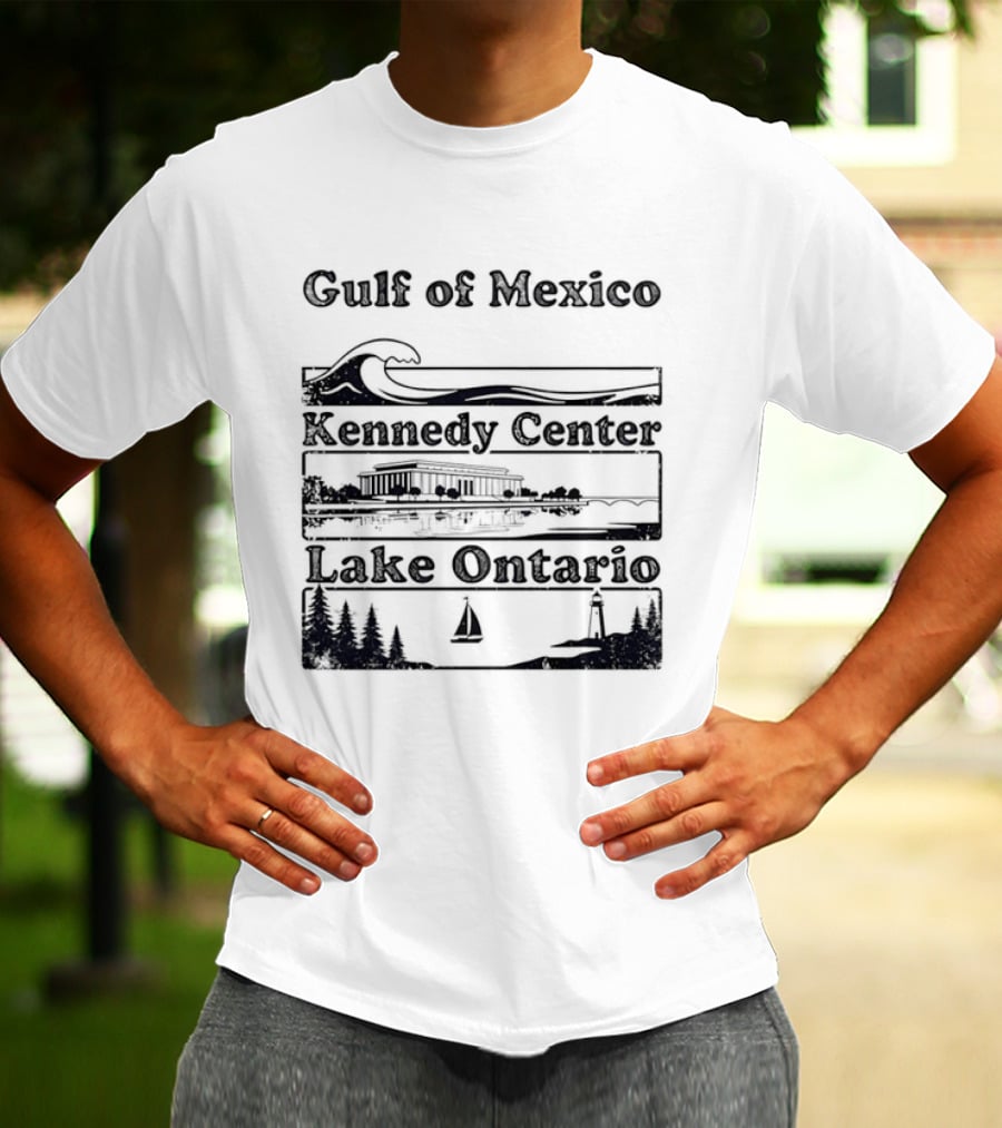 Gulf Of Mexico Wave Kennedy Center Building Lake Ontario Sailboat Scene T-Shirt
