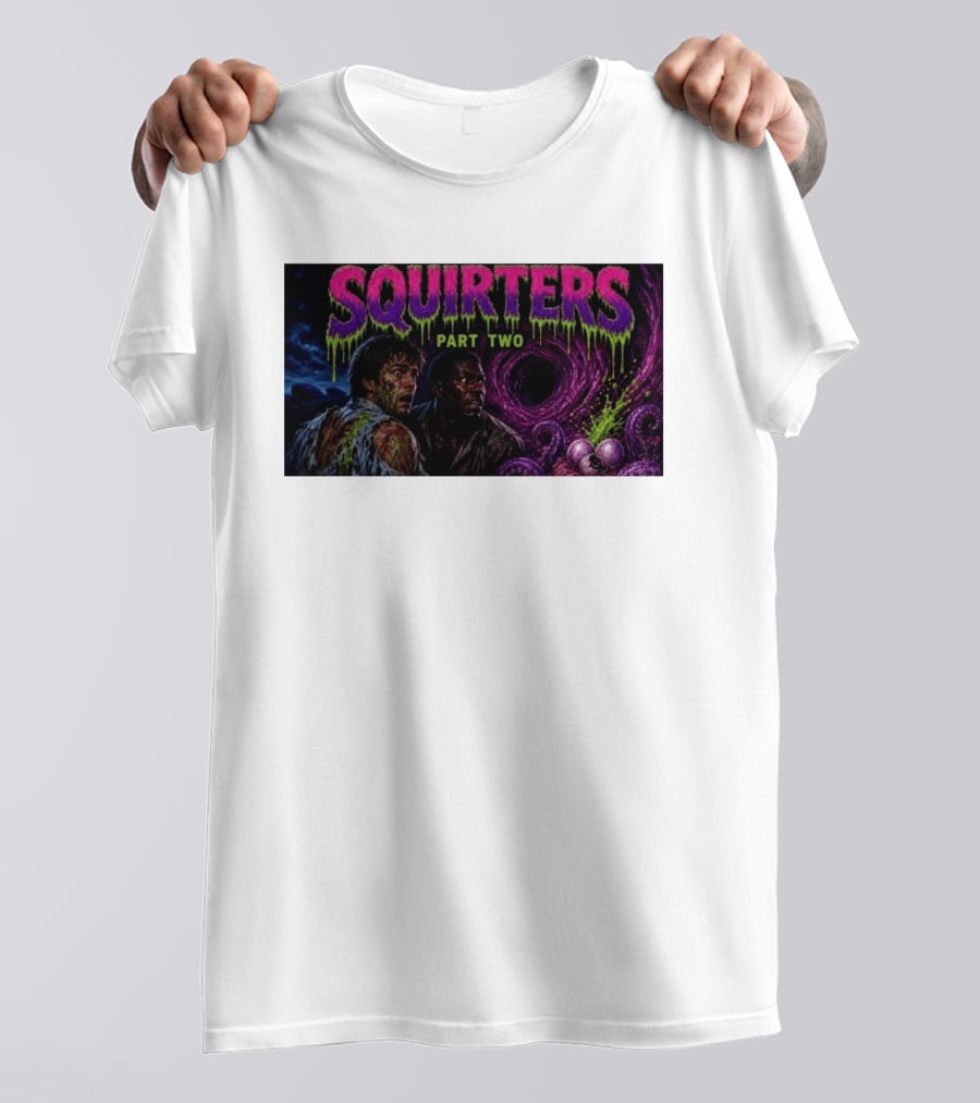 Squirters Part Two 1980s Horror Creature Scene T-Shirt