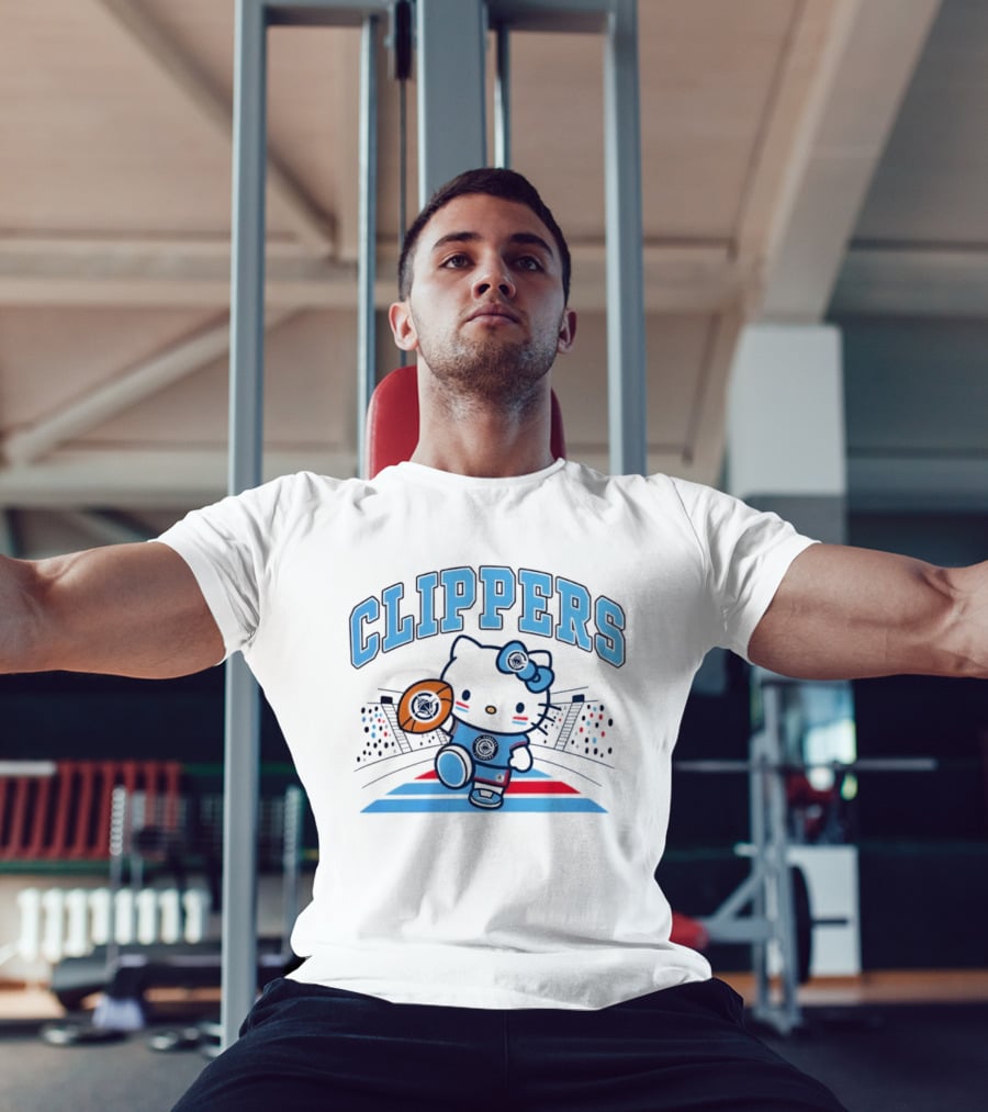 Hello Kitty Clippers 2026 NBA Season Basketball Fan Collaboration T-Shirt