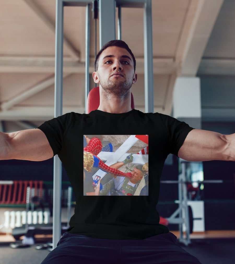 Invisible Touch Spider Man Meets Protester Face Off T-Shirt