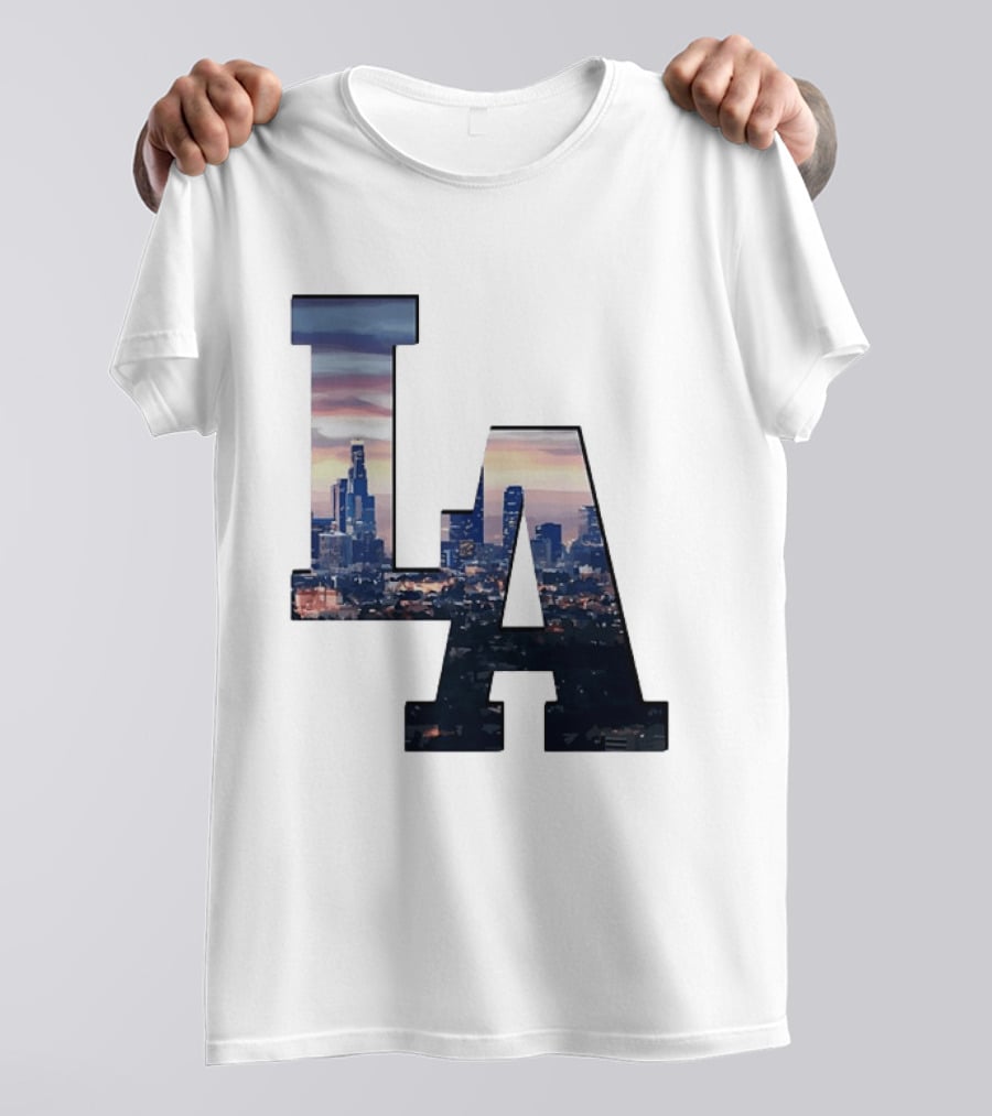 Los Angeles City Skyline LA California Sunset View T-Shirt