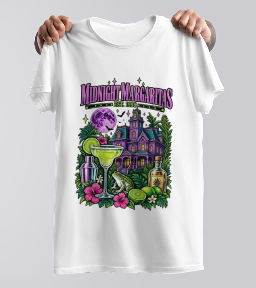 Midnight Margaritas Est. 1998 Haunted Mansion Tropical Vibes Lime And Moon Magic T-Shirt