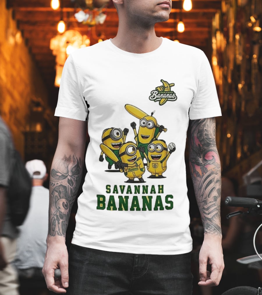 Minions Savannah Bananas Baseball Team Banana Ball Characters T-Shirt